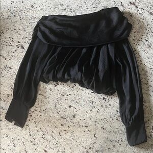 Free People Black Off-Shoulder Blouse